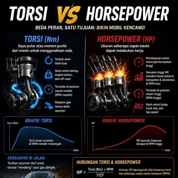 Masih Bingung Bedain Torsi dan HP? Ini Penjelasan Paling Gampang