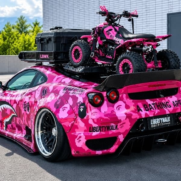 Ferrari F430 Liberty Walk Ini Bikin Heboh, Supercar Rp3 Miliar Dipasang Roof Box dan Bawa ATV!