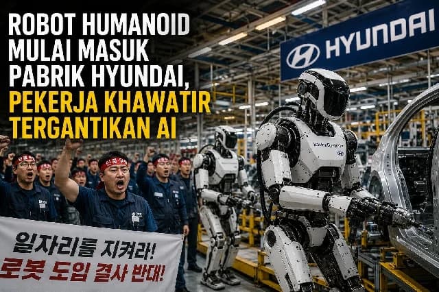 Robot Humanoid Mulai Masuk Pabrik Hyundai, Pekerja Khawatir Nasib Tergantikan Oleh AI?