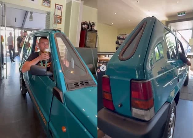 Mobil Fiat Dipotong Sampai Lebarnya Tinggal 50 Cm, Pakai Motor Listrik dan Tetap Bisa Jalan