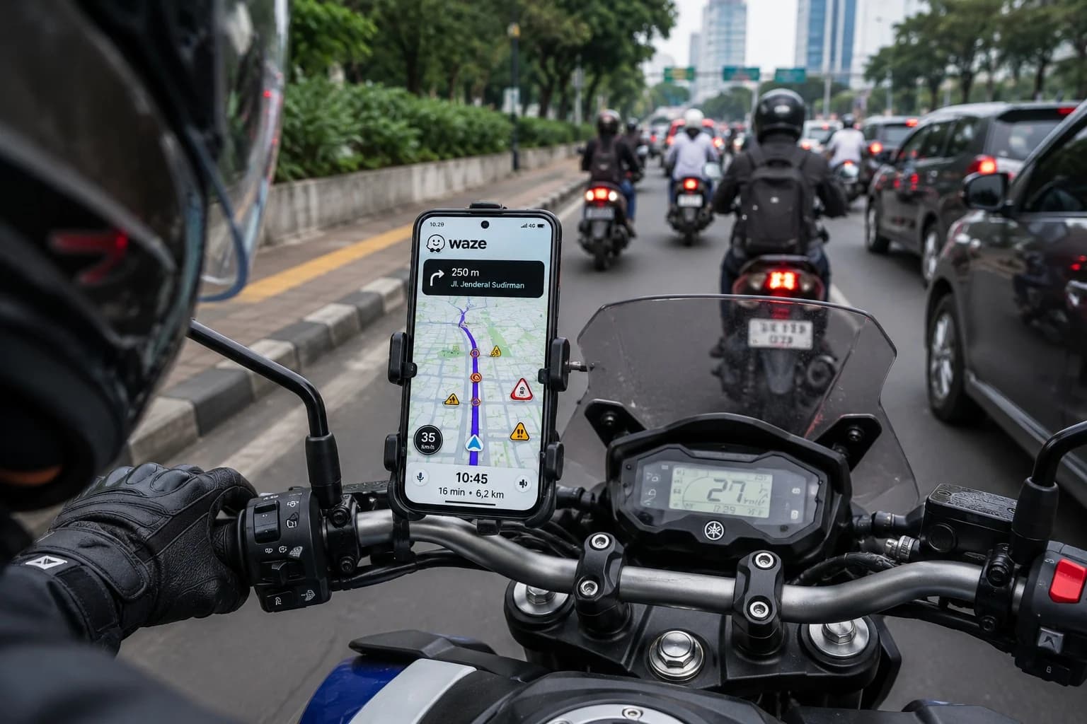 Waze Punya Mode Khusus Motor, Kasih Tau Jalan Jelek Sampai Polisi Tidur. Cocok Buat Pengendara di Jakarta?