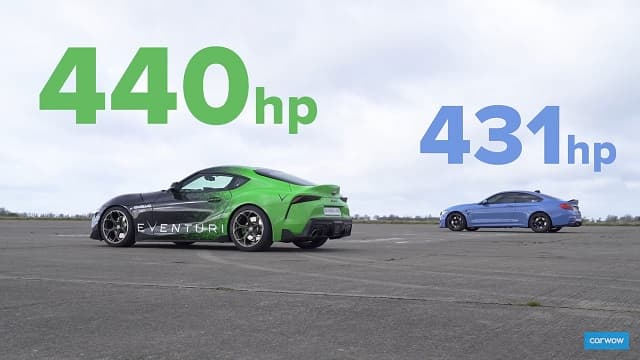 Drag Race Toyota GR Supra vs BMW M4 Coupe Siapa Lebih Unggul
