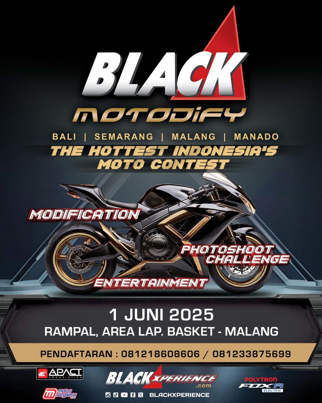Black Motodify Seri 3 Kota Malang, 12 Kelas Kontes & 45 Kelas Meet Up, Buruan Daftar Kuota Hanya 100 unit!