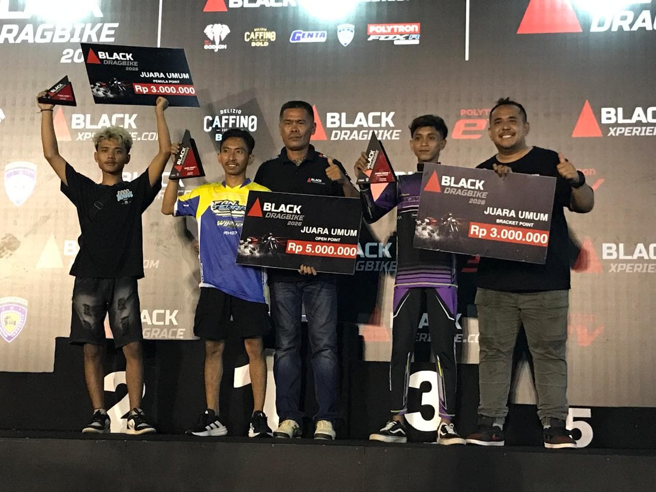 Black Drag Bike Semarang 2026, Raka Komang Raih Juara Umum Open, Andi Ndul Pendatang Kelas Pemula dan Andre Bocil Juara Umum Bracket